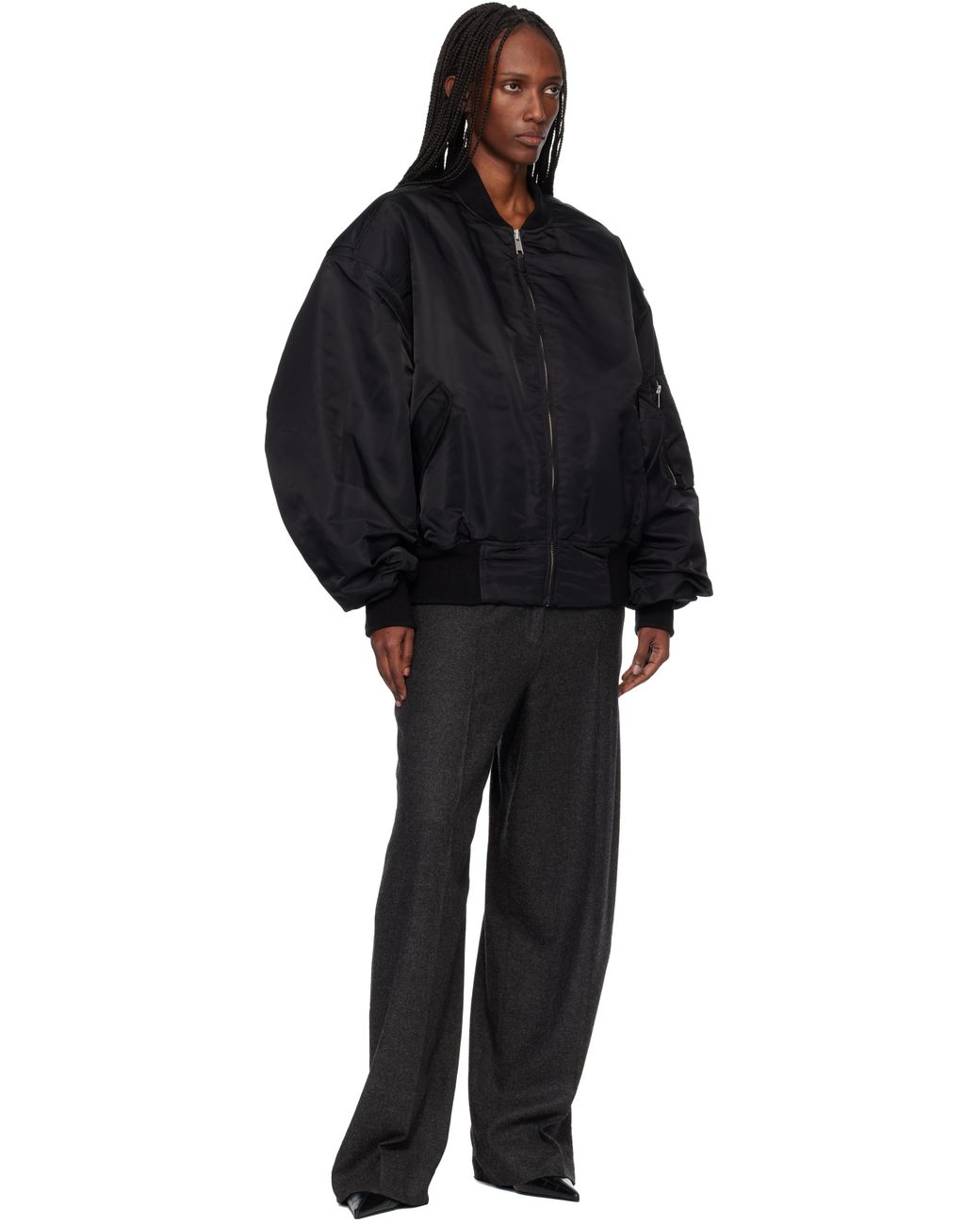 Entire studios Black Broad Bomber Jacket