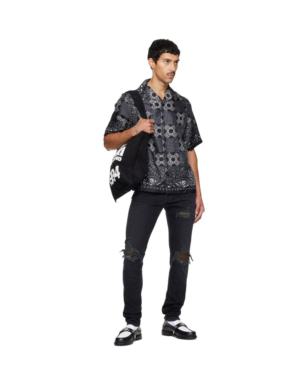 Amiri Black '1994' Canvas Tote for men