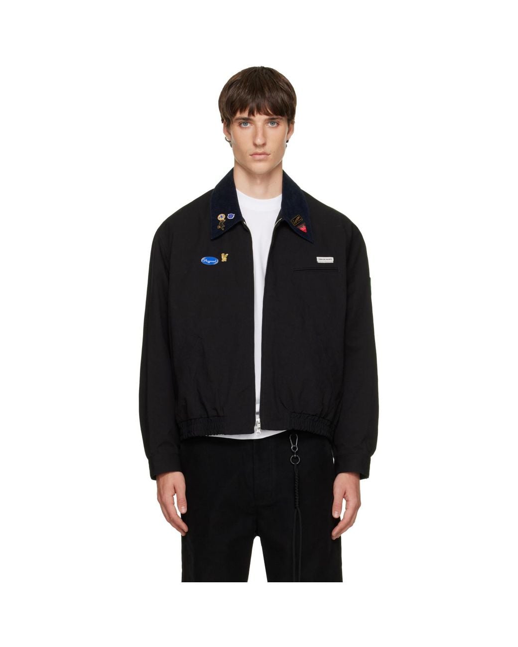 Song For The Mute Black Elasticated Coach Jacket for men