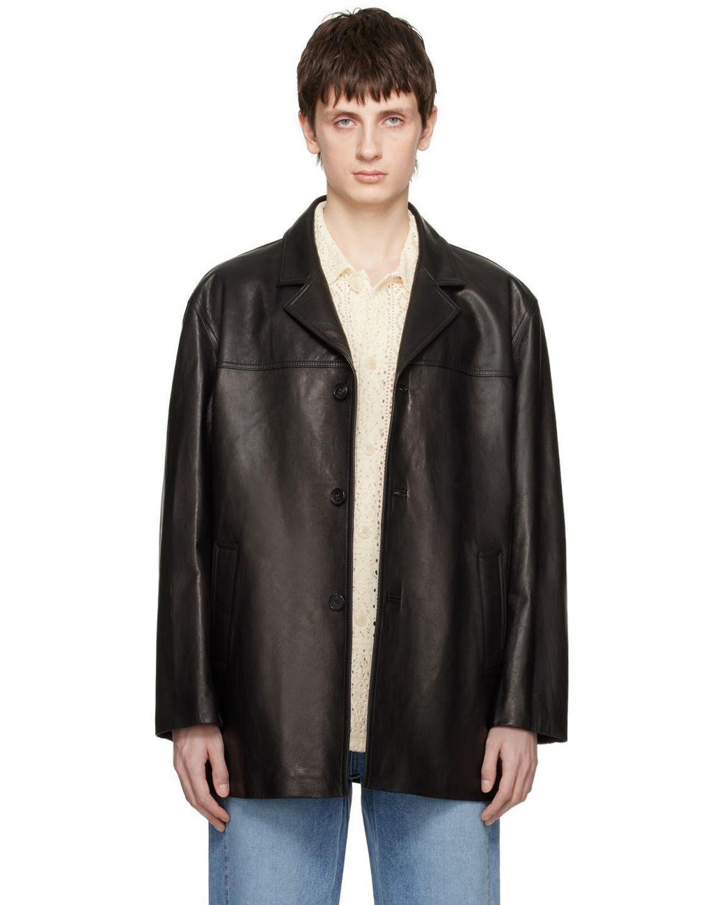 DUNST Half Leather Jacket in Black for Men | Lyst