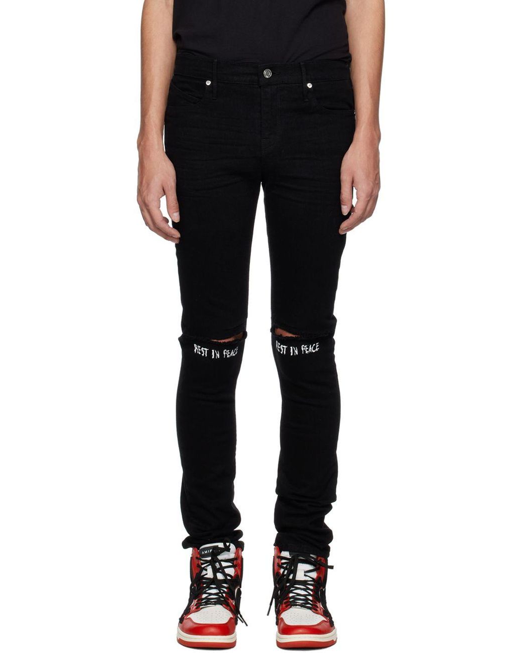 RTA Ripped Jeans in Black for Men Lyst