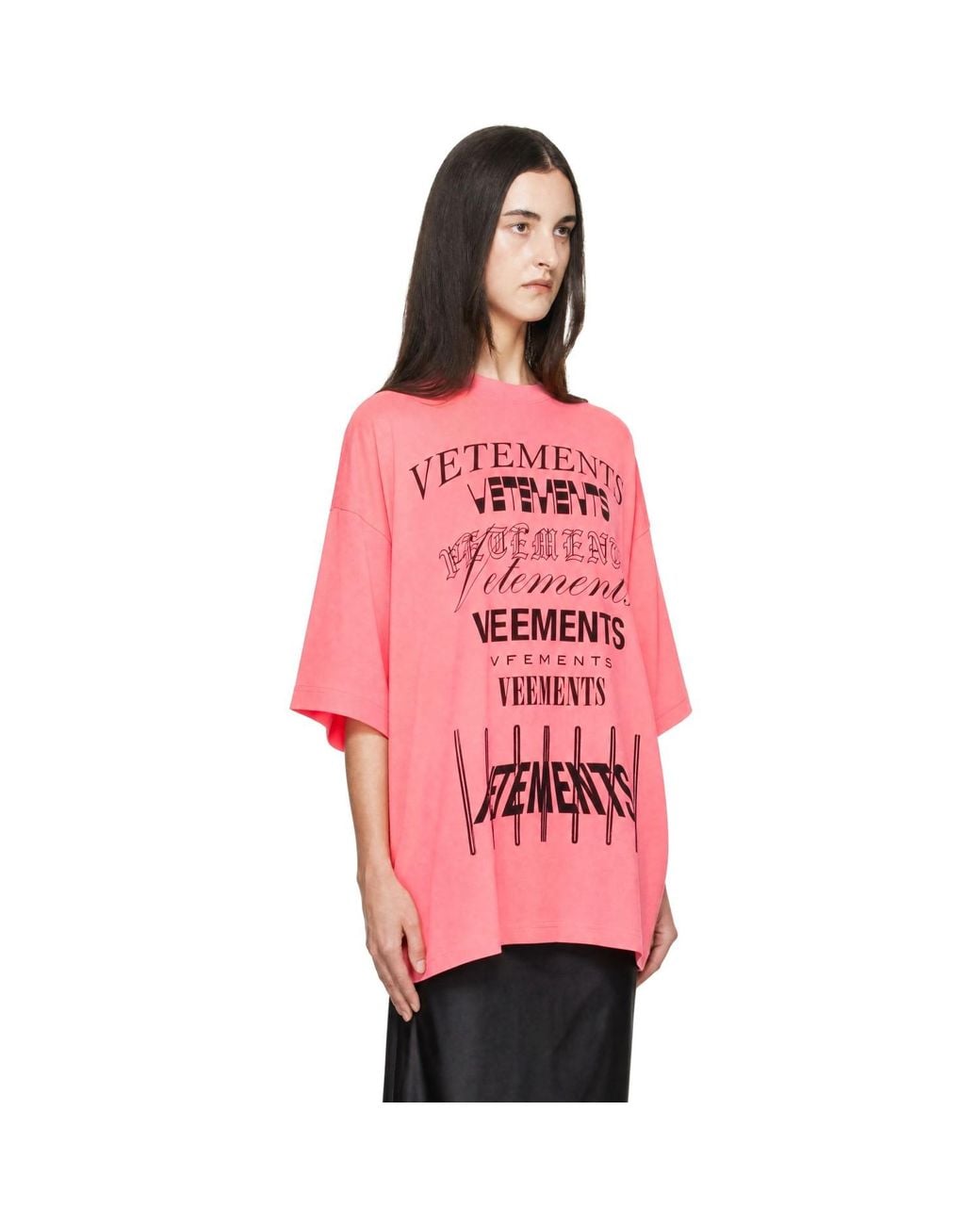 Vetements Pink Multilogo T-Shirt