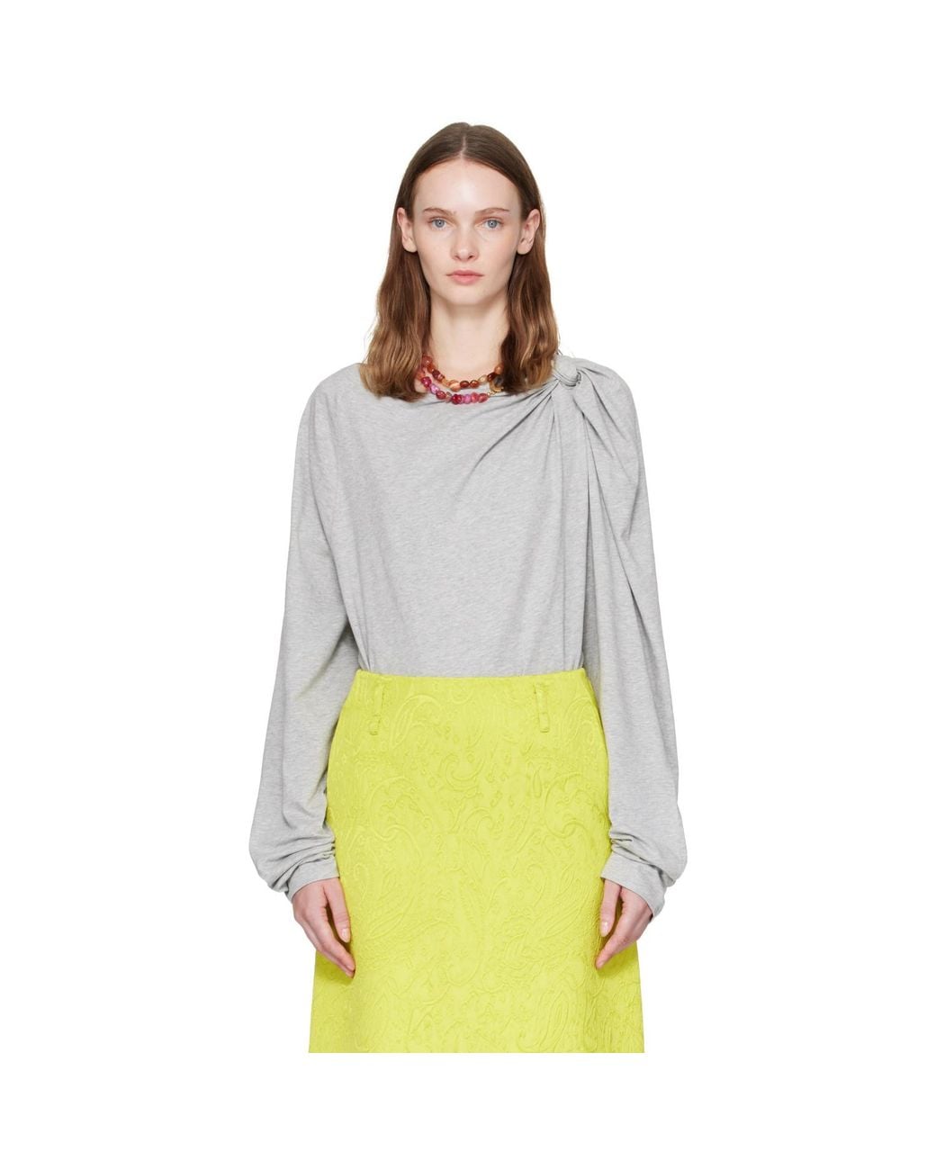 Dries Van Noten Gray Cotton Jersey T-Shirt