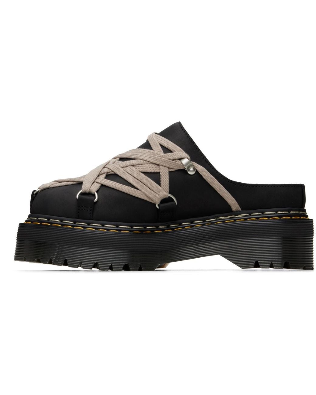 Rick Owens Black Dr. Martens Edition Quad Sole Megalace Loafers