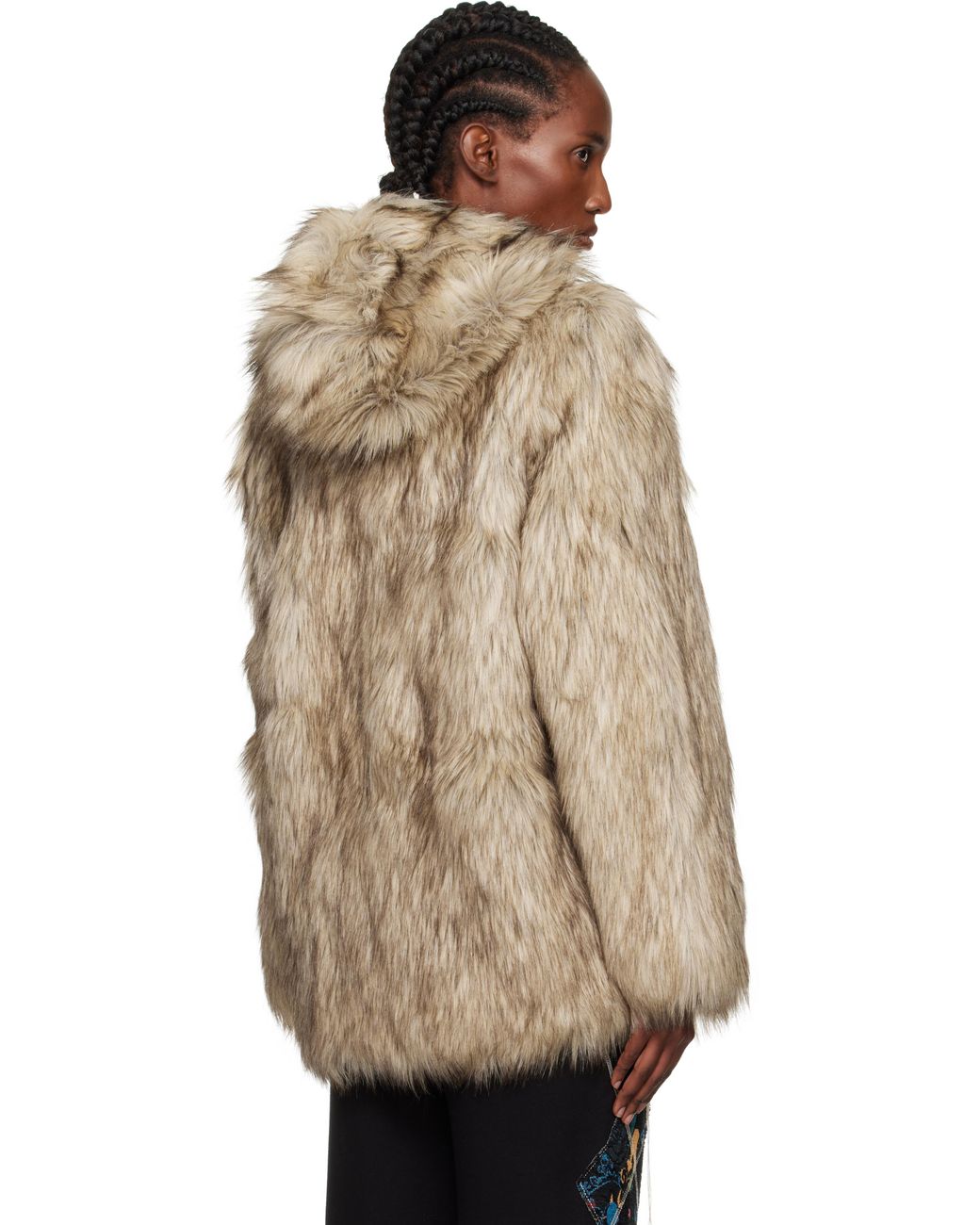 OPEN YY Hood Reversible Faux-Fur Jacket in Natural | Lyst Canada