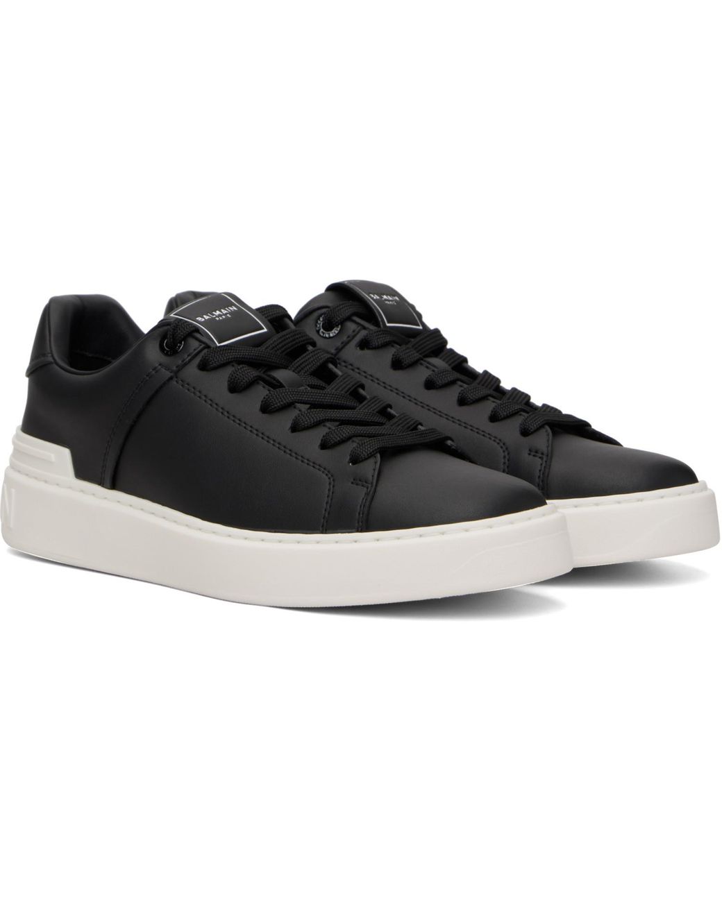 Balmain Black B-Court Calfskin Sneakers for men