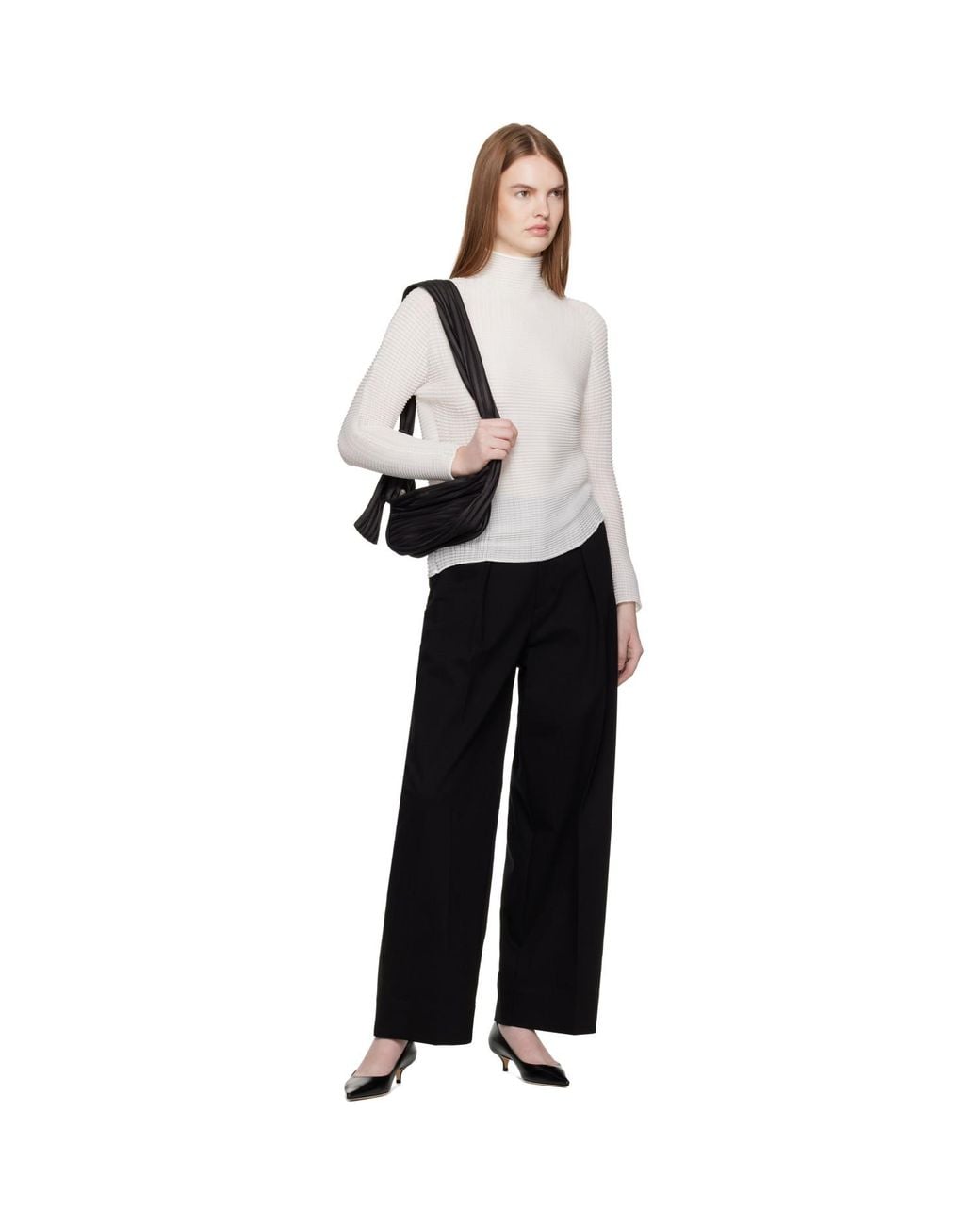 Issey Miyake Black Linear Knit 58 Bag