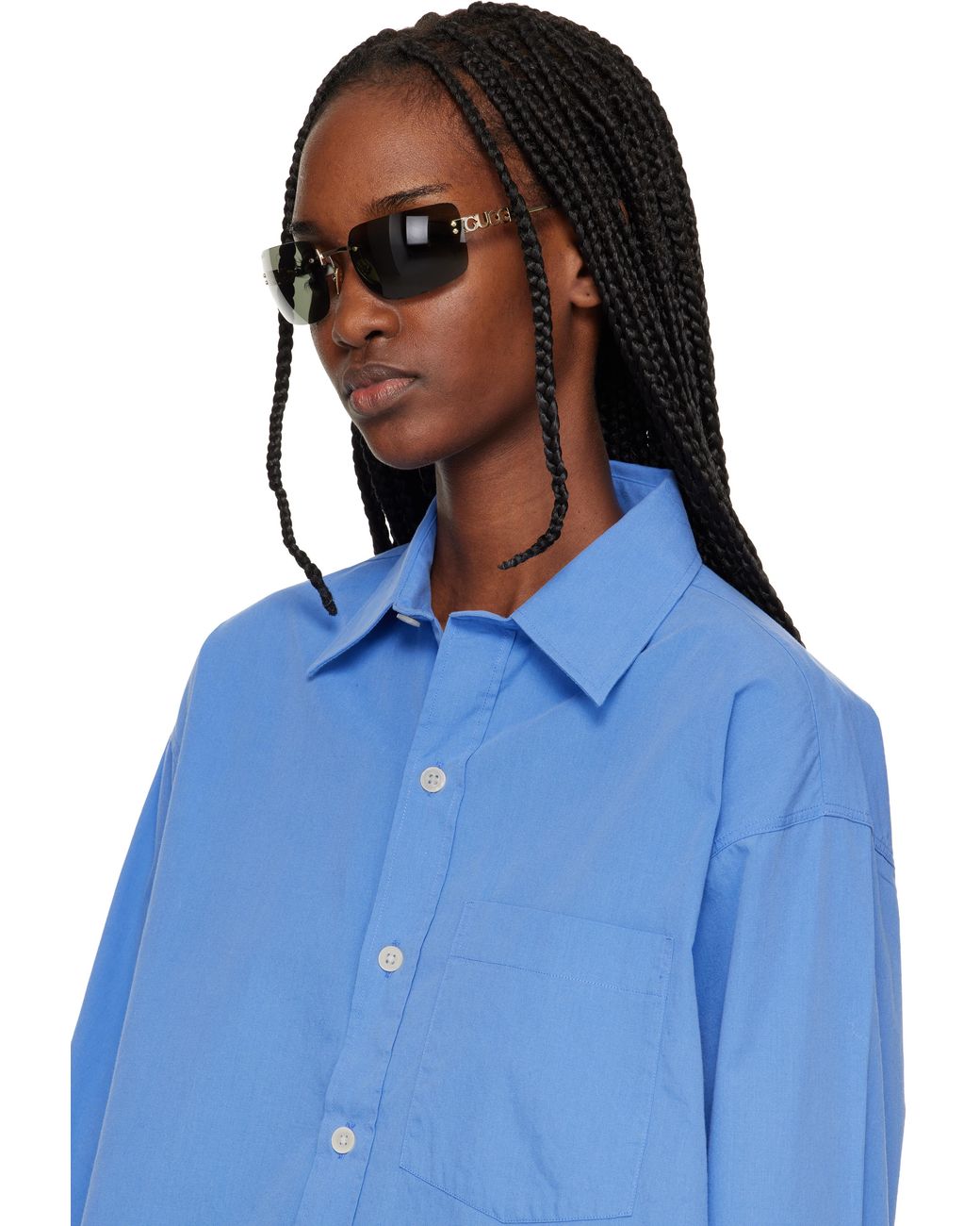 Gucci Black Block Bending Sunglasses