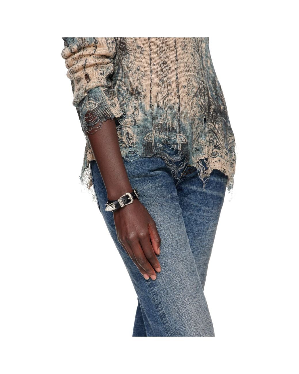 Toga Black Double Buckle Bangle Bracelet