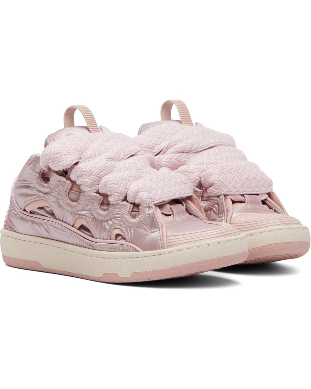 Lanvin Pink Nylon Curb Sneakers for men