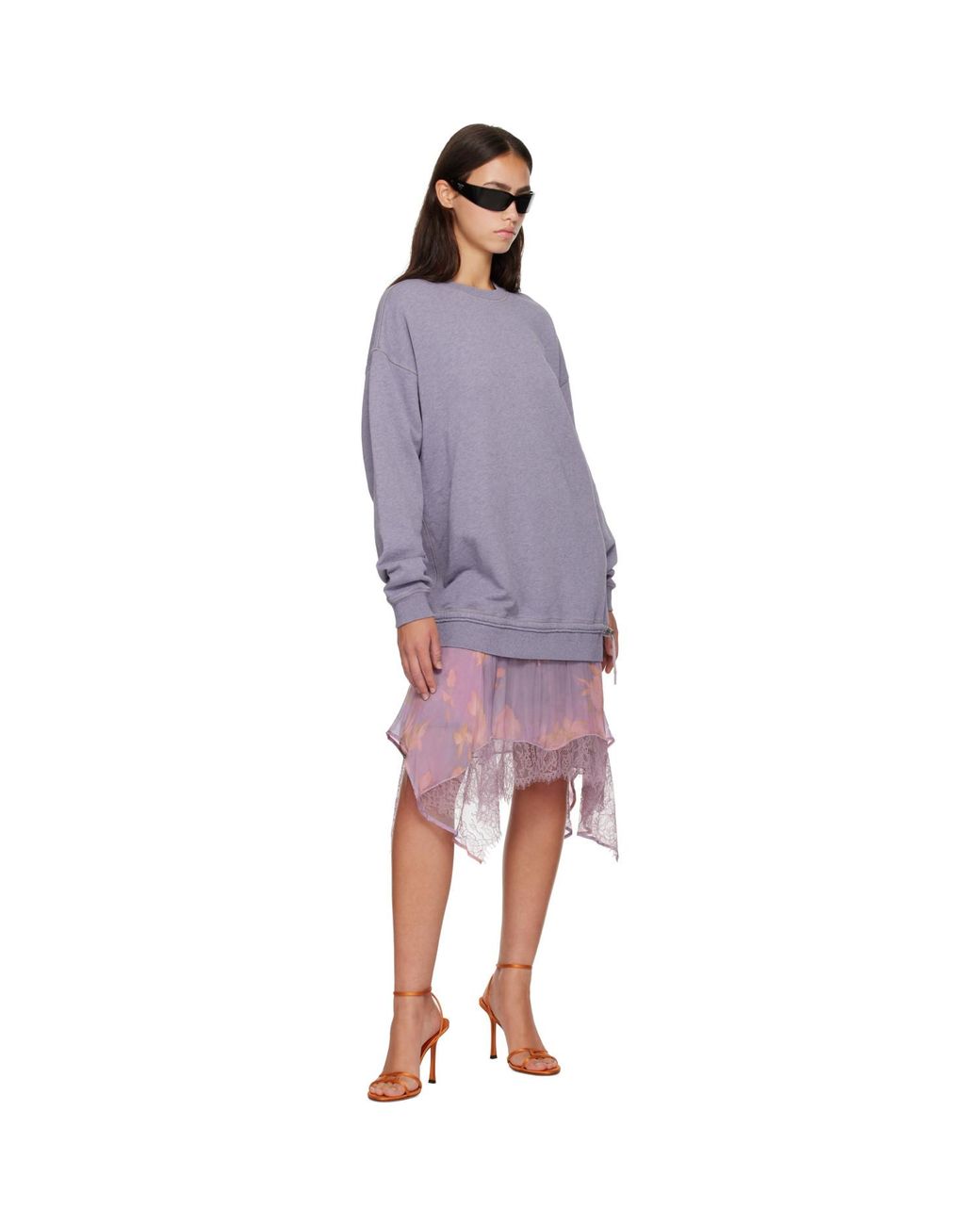 DIESEL Purple Sweatshirt Minidress