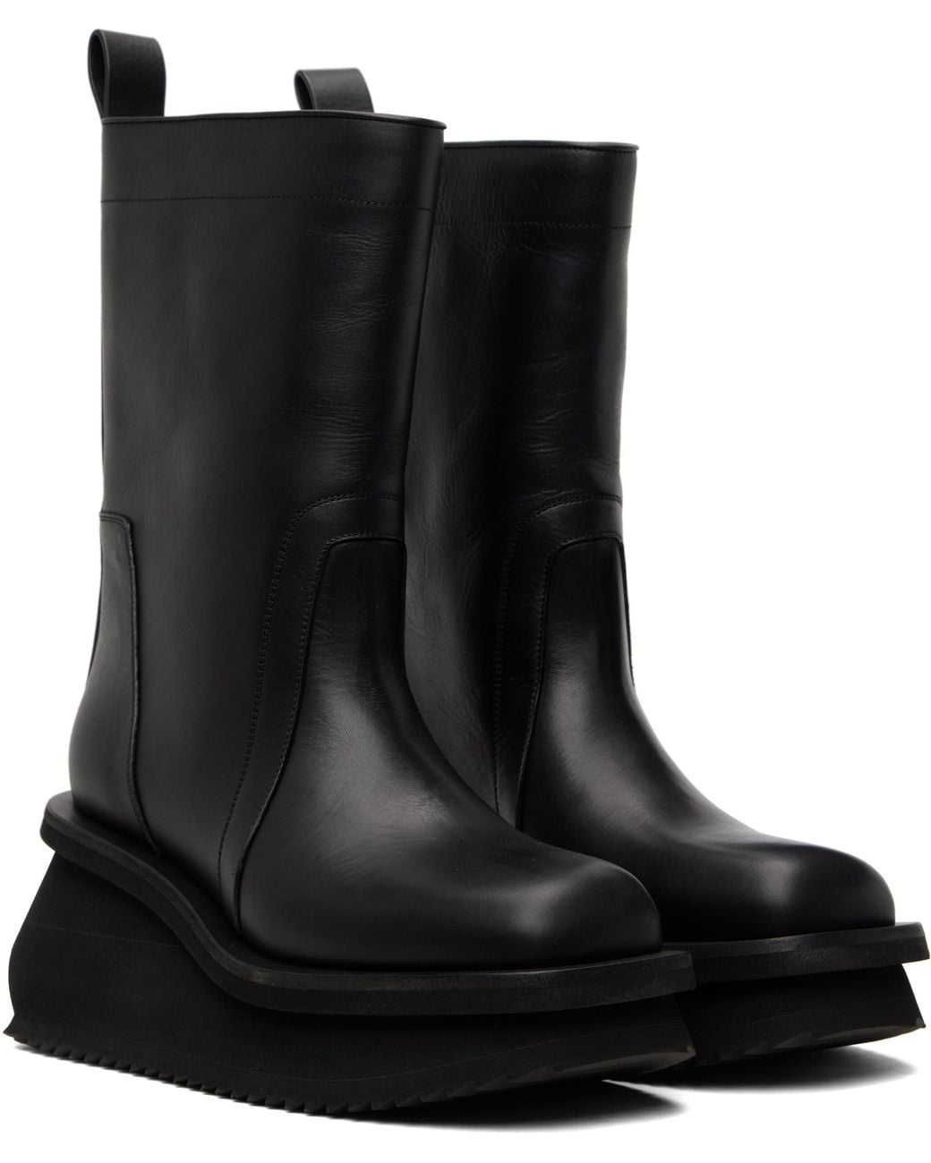 Rick Owens Black Low Factory Pull On Chelsea Boots for men