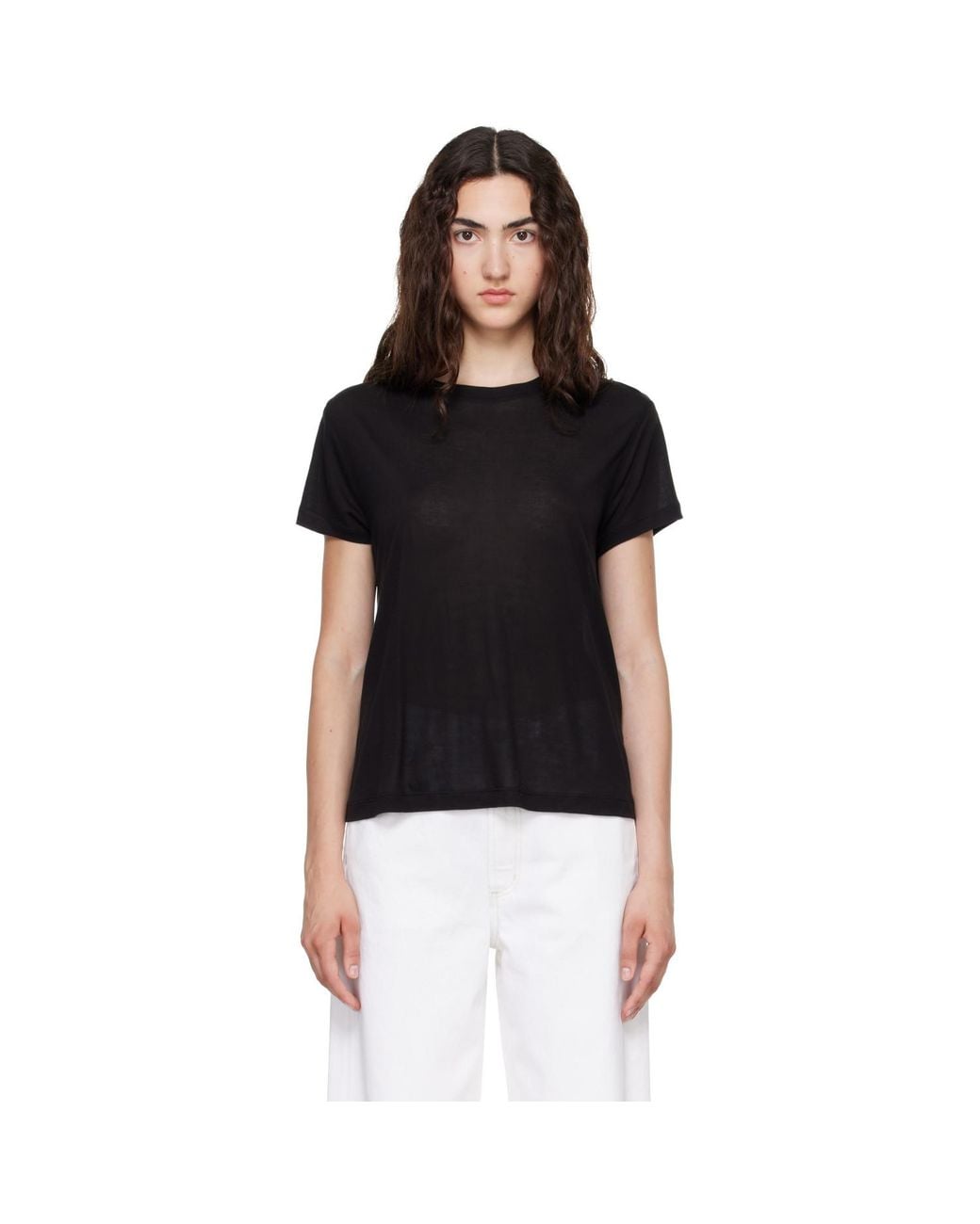 Agolde Black Long Line Adine T-Shirt