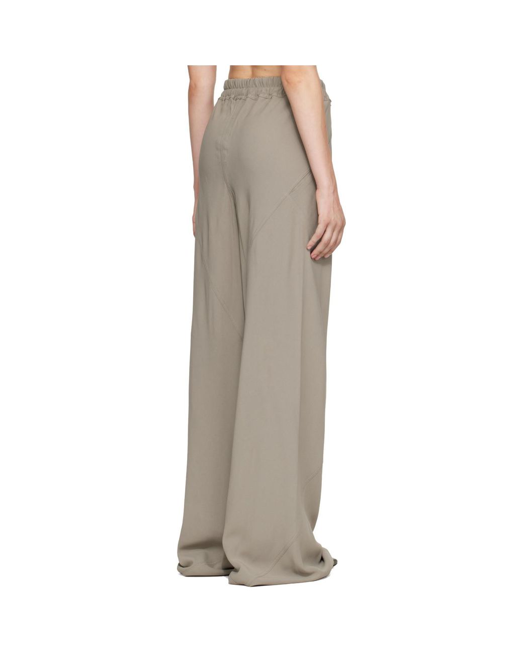 Rick Owens Gray Taupe Tower Drawstring Bias Trousers