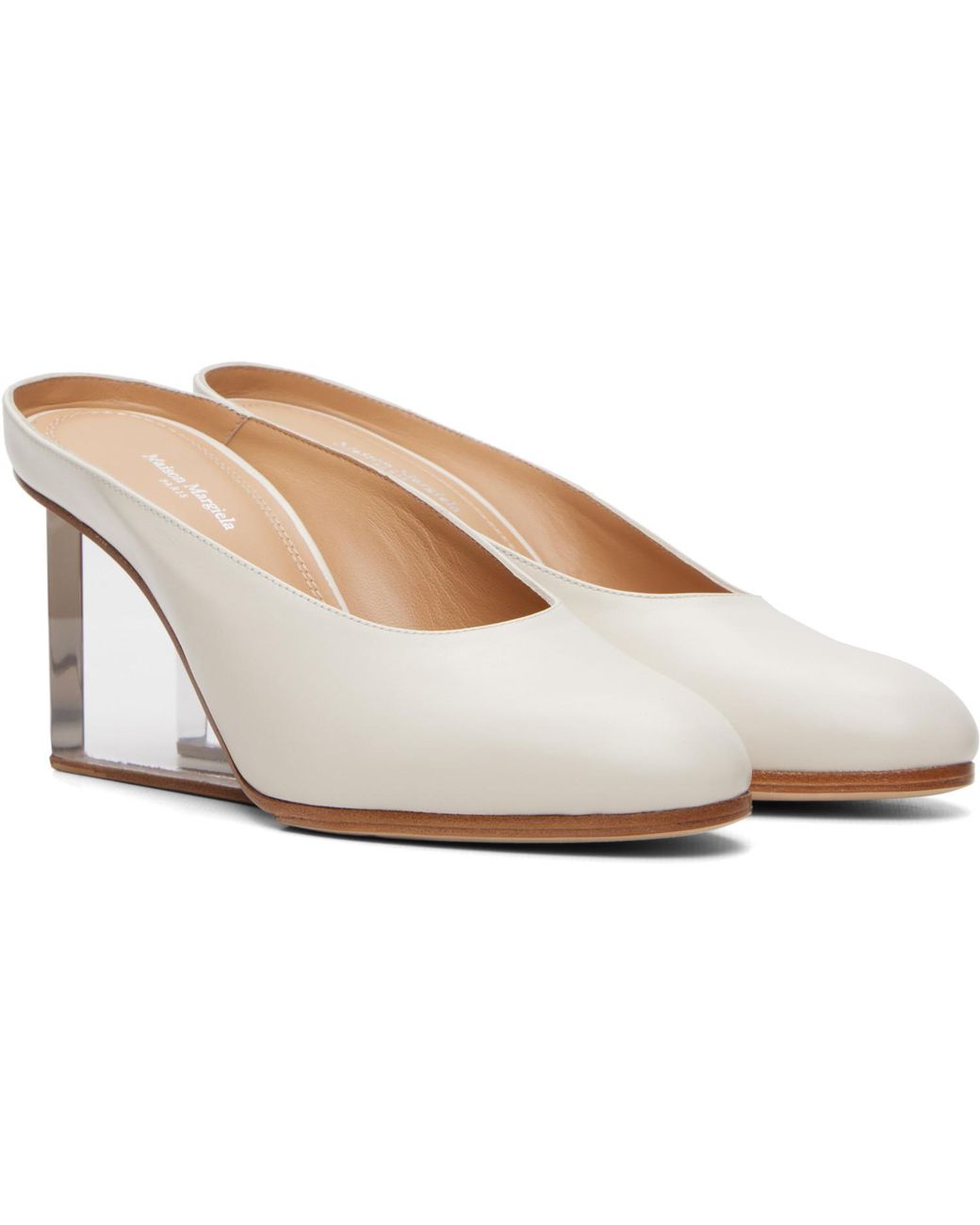 Maison Margiela White Off- Plexi Pump Mules