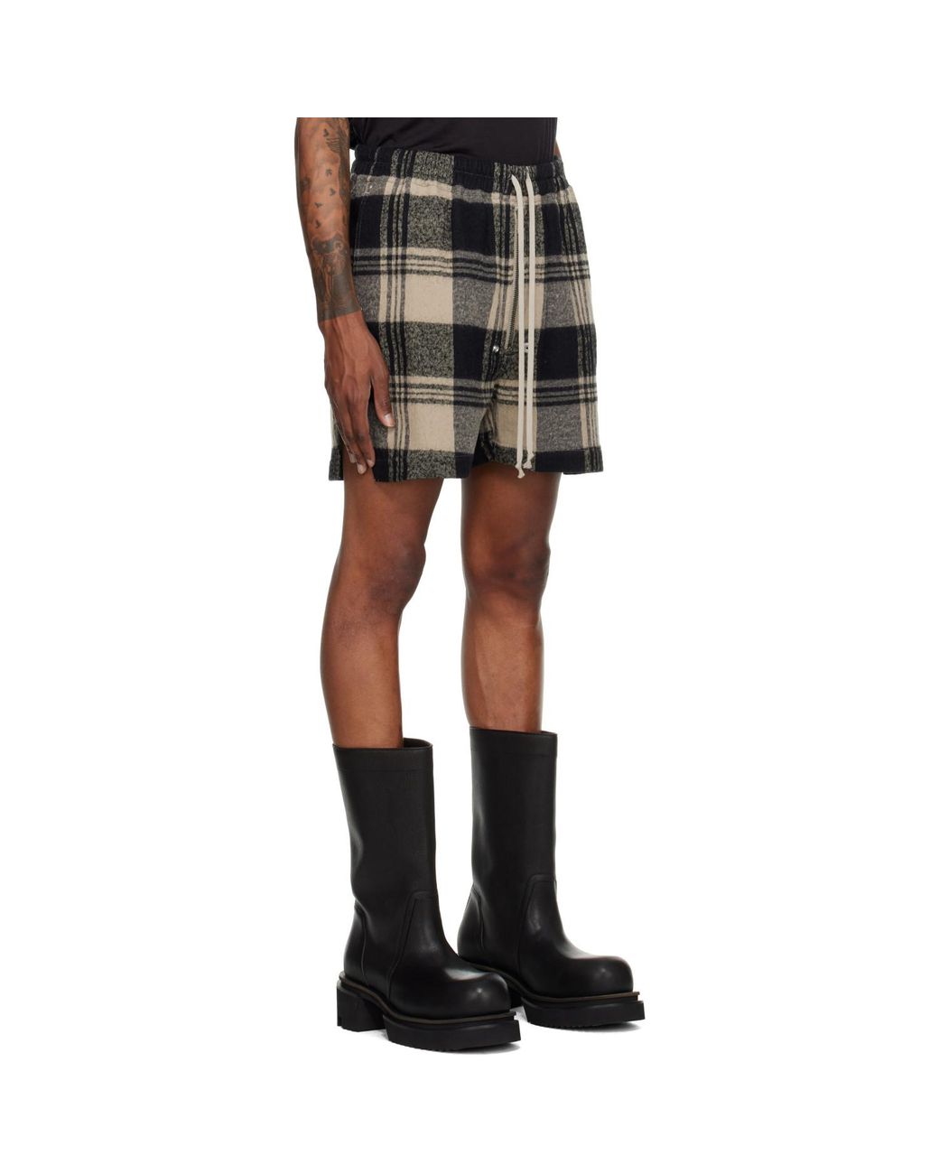 Rick Owens Black Off- Tower Bela Boxers Shorts for men
