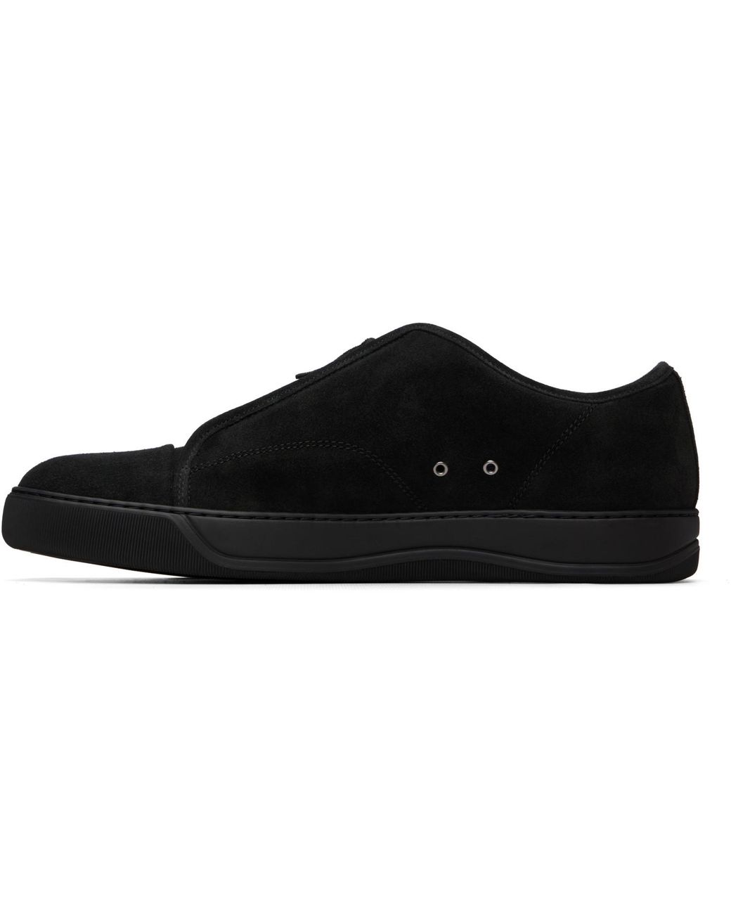 Lanvin Black Dbb1 Suede Zip Sneakers for men