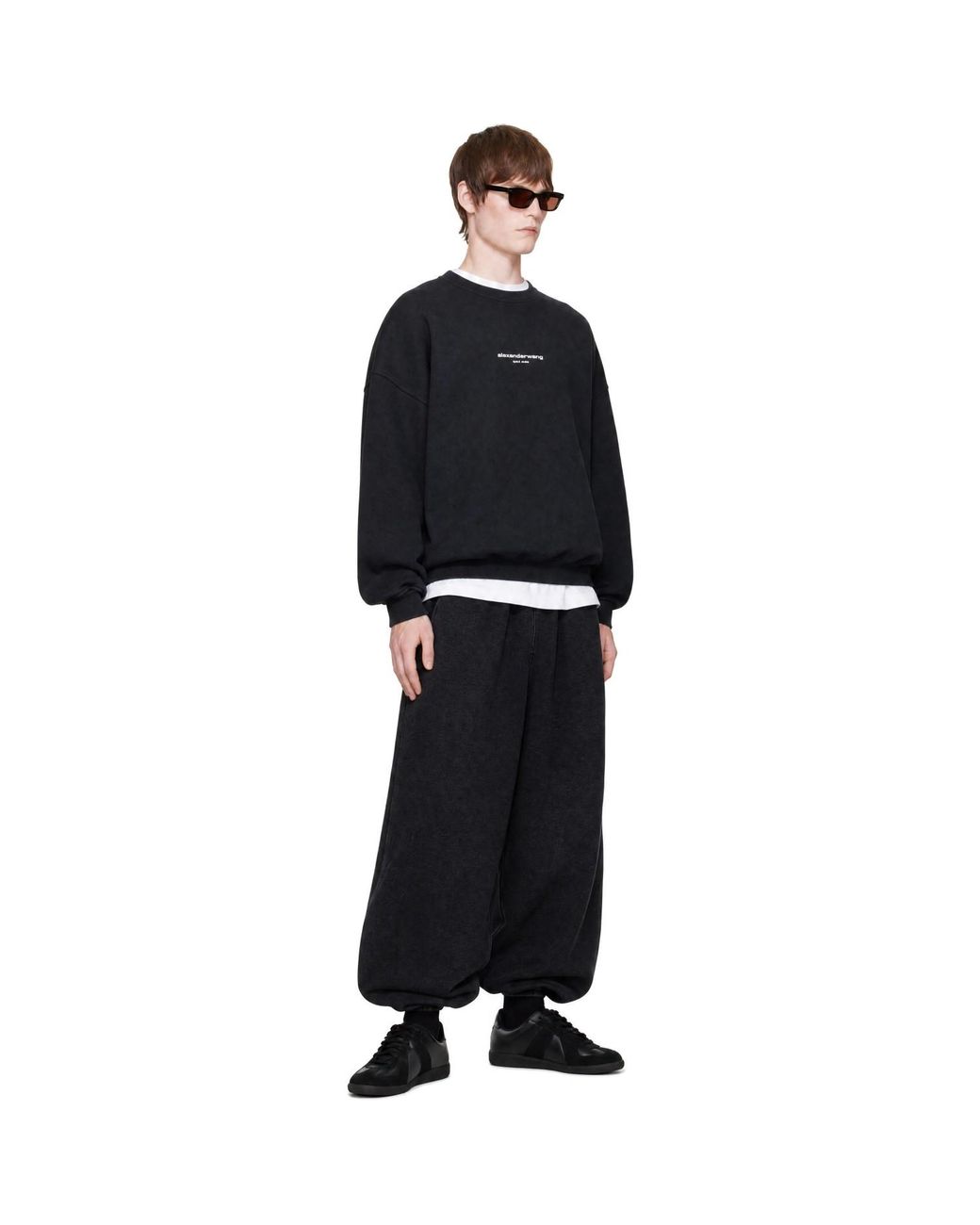Alexander Wang Black Oversized Logo Print Sweatshirt for men