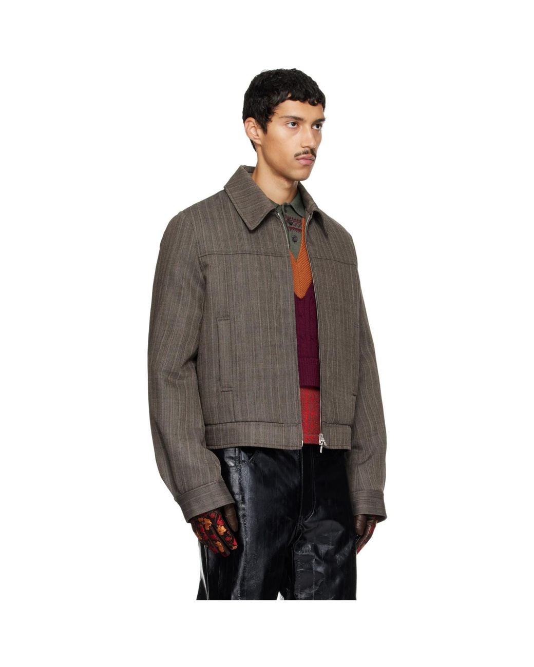 Dries Van Noten Brown Wool Jacket for men