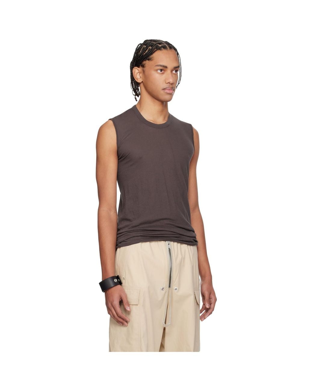 Rick Owens Black Temple Basic Sl Tank Top for men