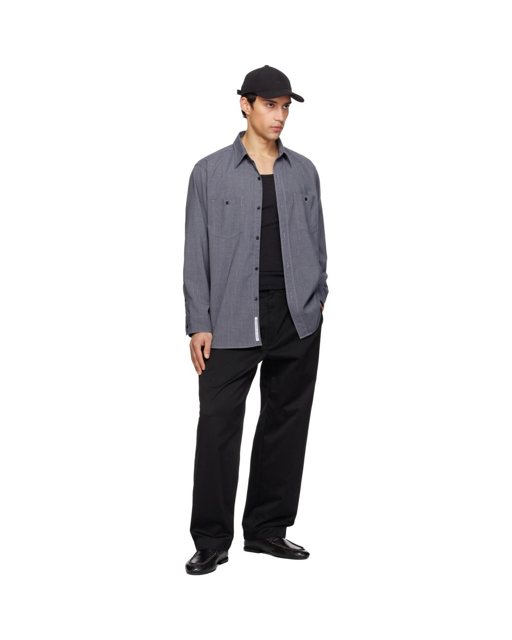 Nanamica Black Polyester Wool Field Shirt for men
