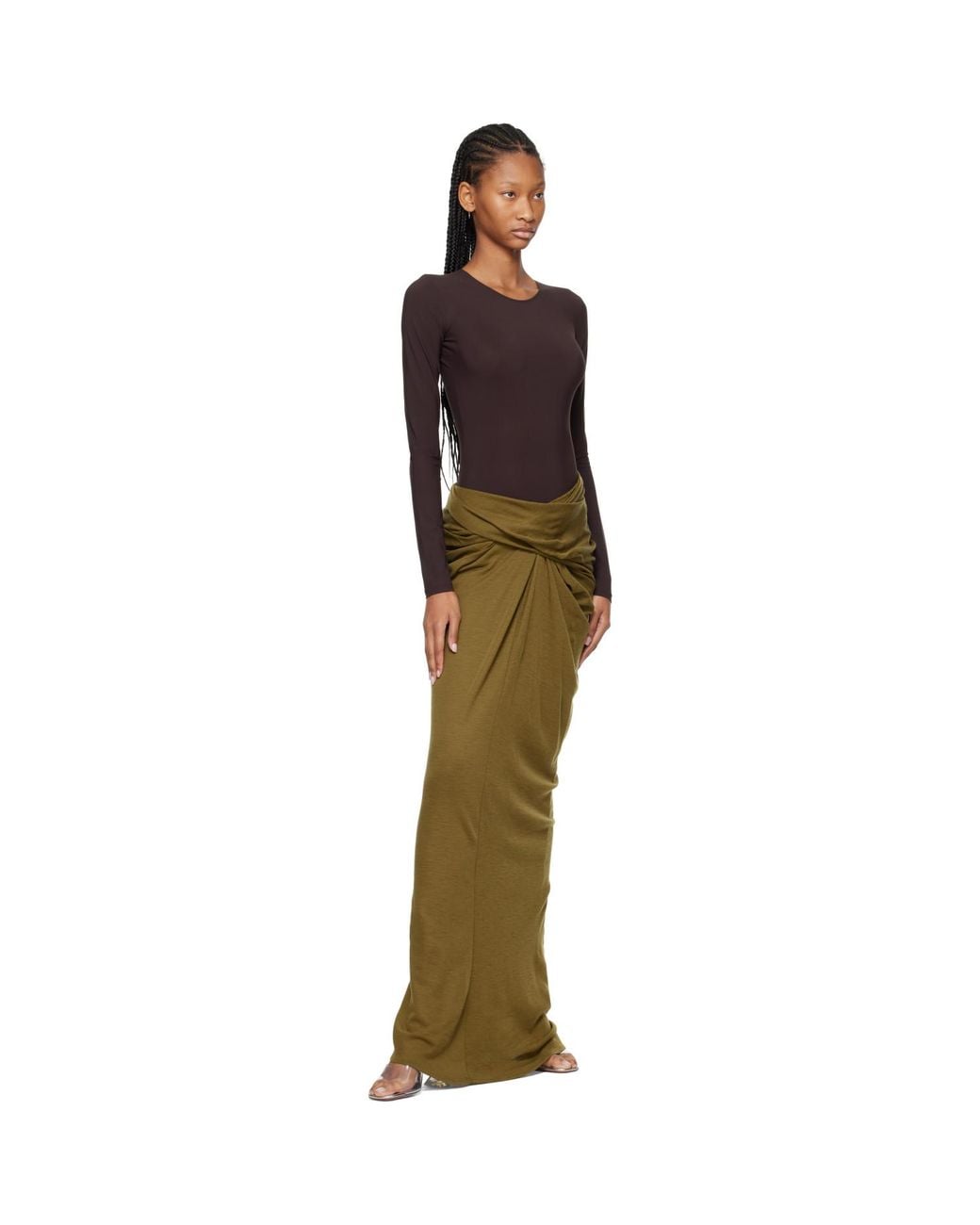 Entire studios Green Interlock Maxi Skirt