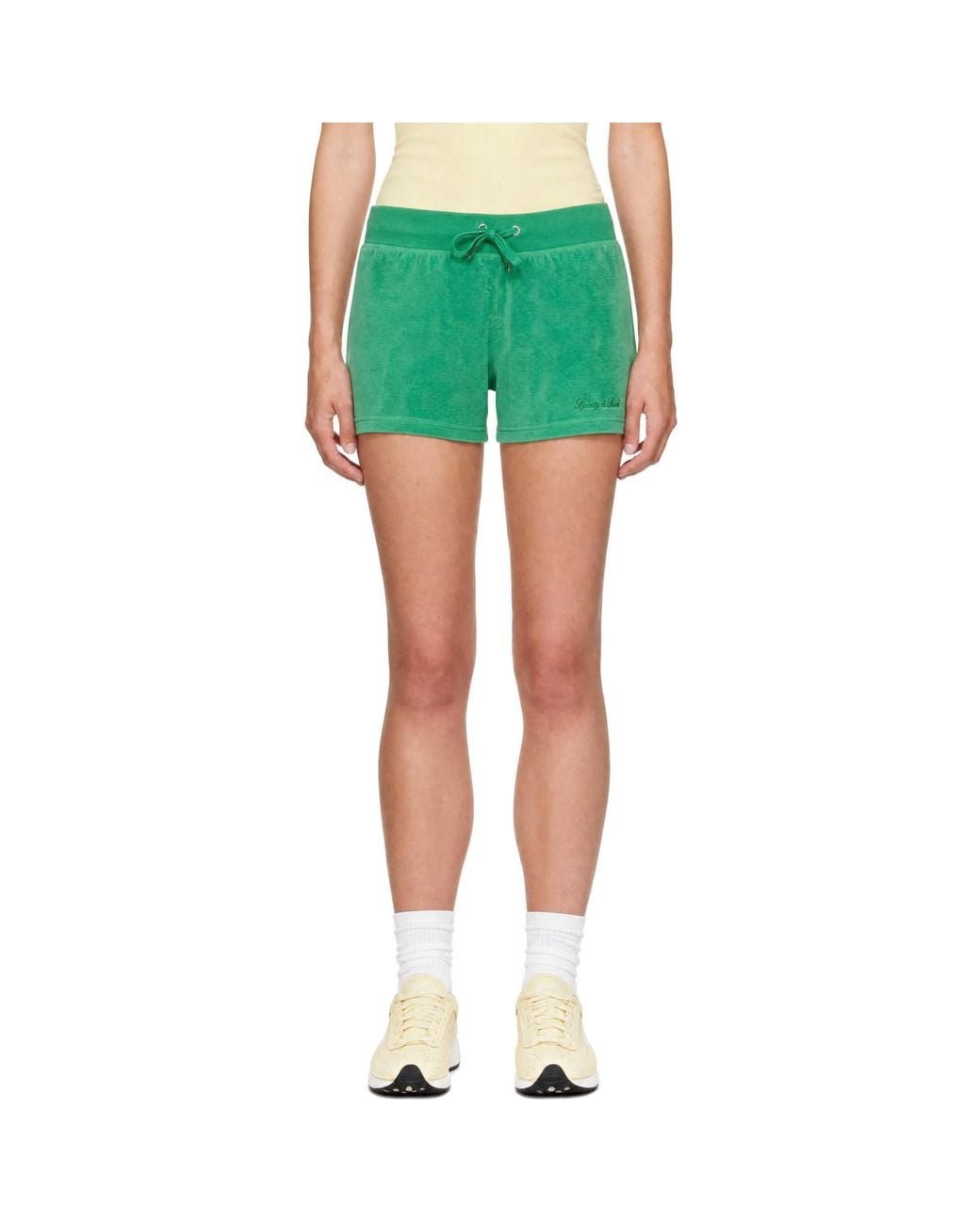 Sporty & Rich Green Signature Logo Krystal Shorts