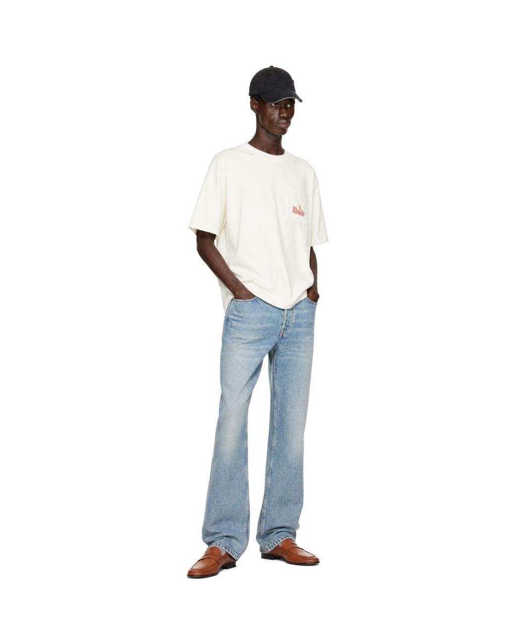 Rhude White 'American Spirit' Pocket T-Shirt for men