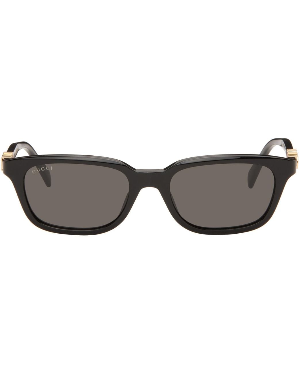 Gucci Gray Rectangular-Frame Sunglasses