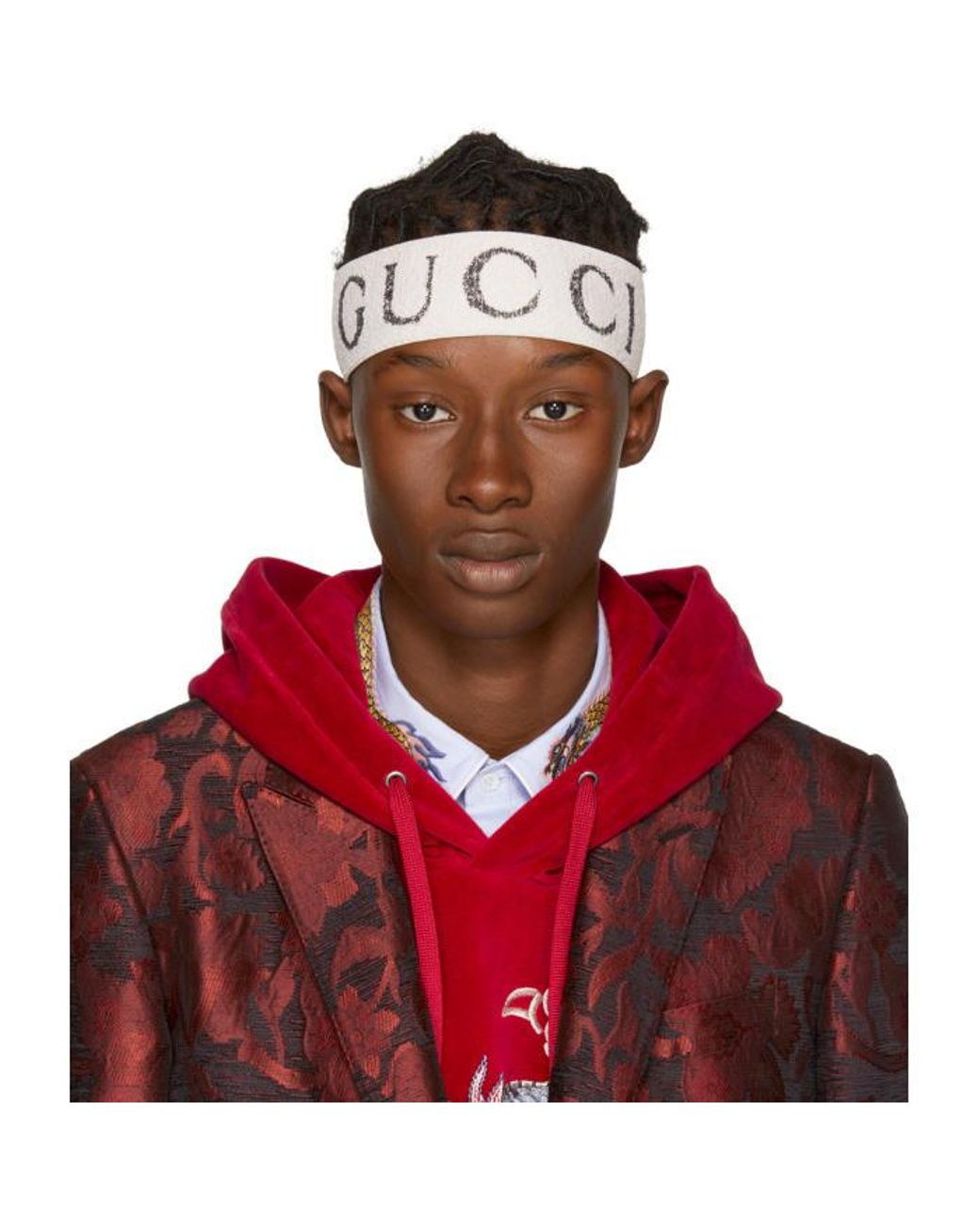 Gucci Off-white Logo Headband for Men | Lyst
