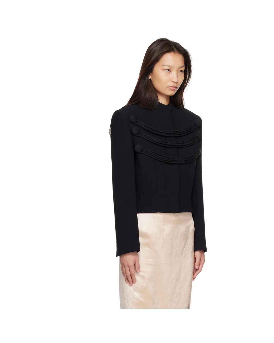 Khaite Black York Cord Embroidered Jacket