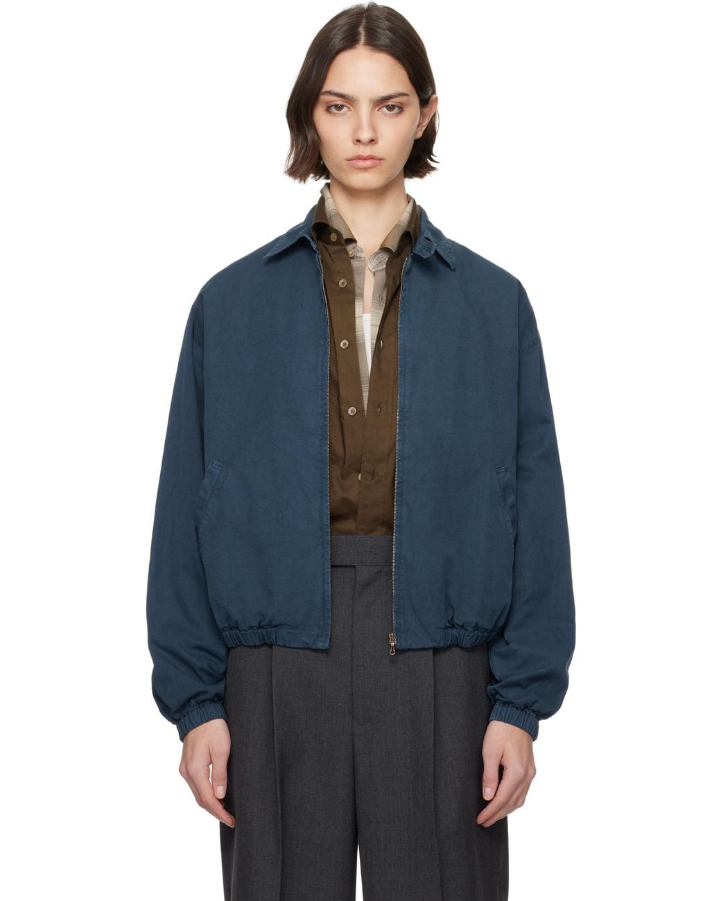 AURALEE Product Dyed Finx Gabardine Swing Jacket in Blue | Lyst