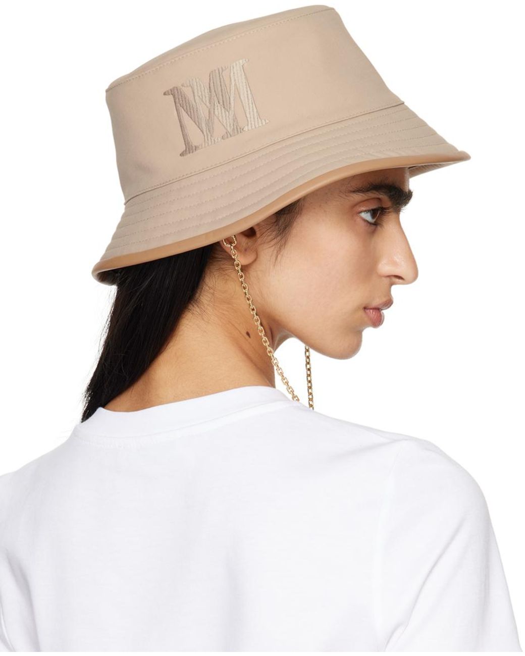 ハット MAX MARA Embroidered Polyester Tessa Bucket Hat Max Mara Embroidered Polyester Tessa Bucket Hat in Natural