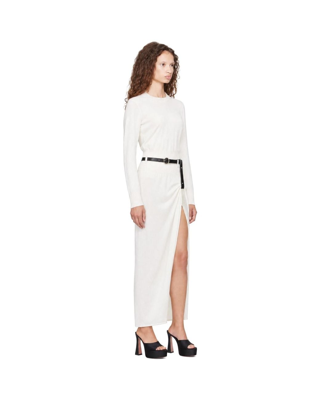 Coperni White Off- Suspended Knit Maxi Dress