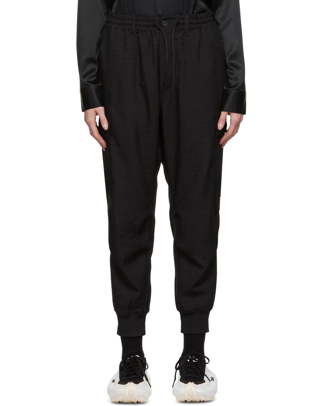 Y-3 Uniform Cuffed Trousers in Black | Lyst