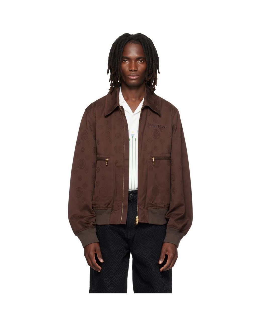 Casablanca Brown Monogram Blouson Jacket for men