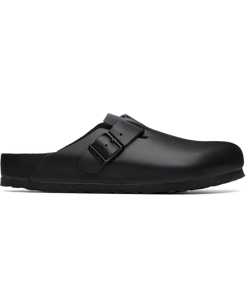Birkenstock Black Regular Boston Leather Slip-On Loafers for men