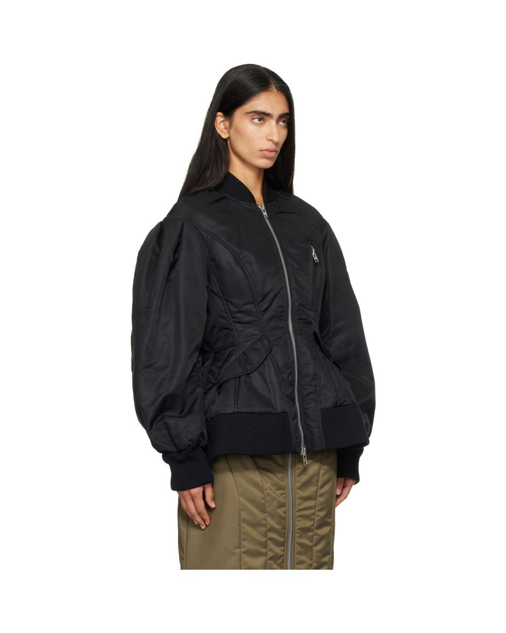 Simone Rocha Black Padded Sculpted Bomber Jacket