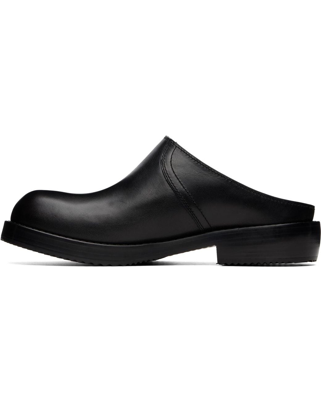 Dries Van Noten Black Leather Clog Loafers for men