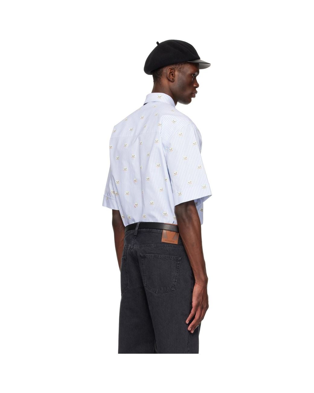 Valentino White Cotton Oxford 'Le Chat De La Maison' Shirt for men