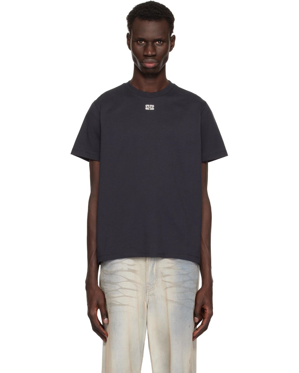 Ganni Relaxed Rhinestone T-Shirt in Black for Men | Lyst