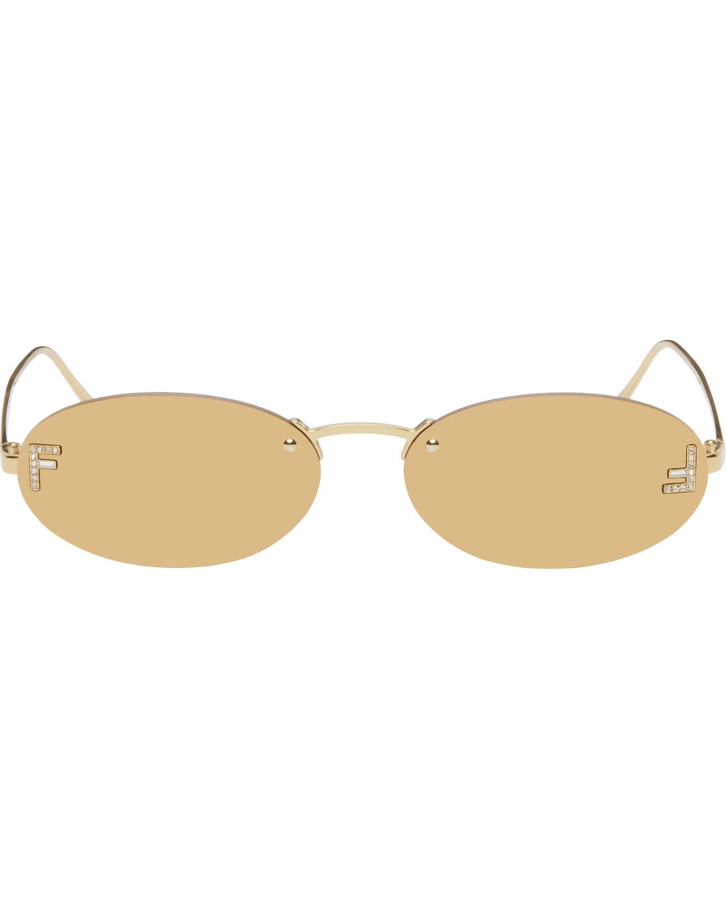 Fendi ゴールド First Crystal サングラス ブラック | Lyst