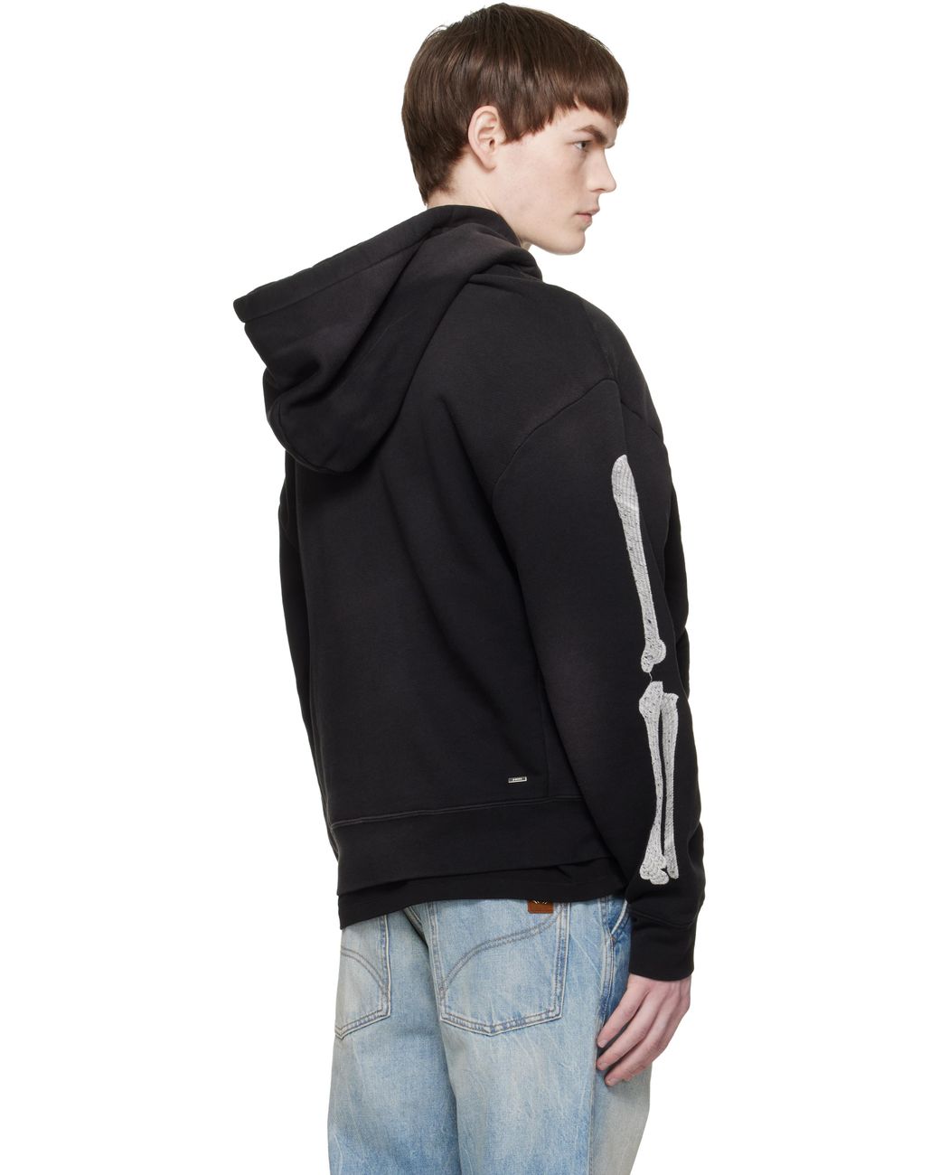 Amiri Black Bones Oversized Hoodie for men