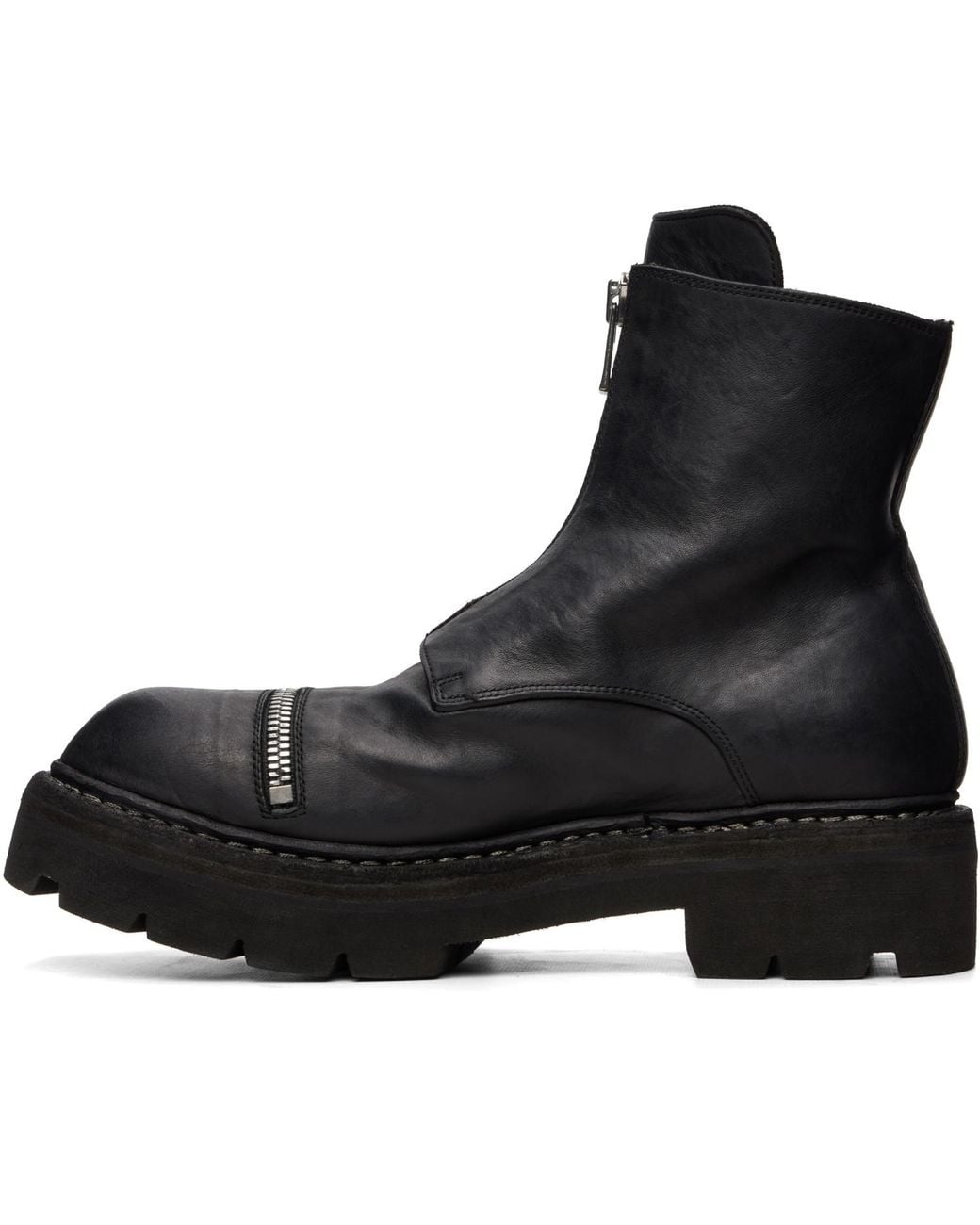 Guidi Black Grtr Zip Up Boots for men