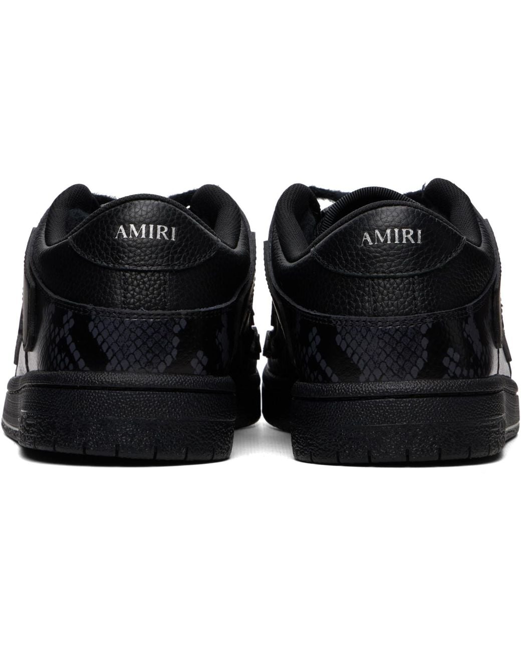 Amiri Black Printed Python Skel Top Low Sneakers for men