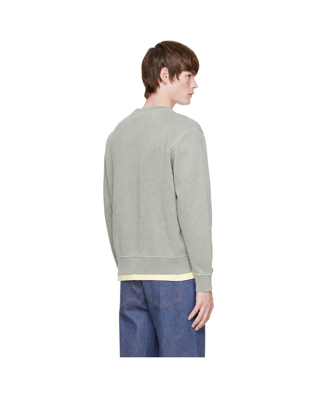 A.P.C. Gray Loose-Fit Logo Sweatshirt for men