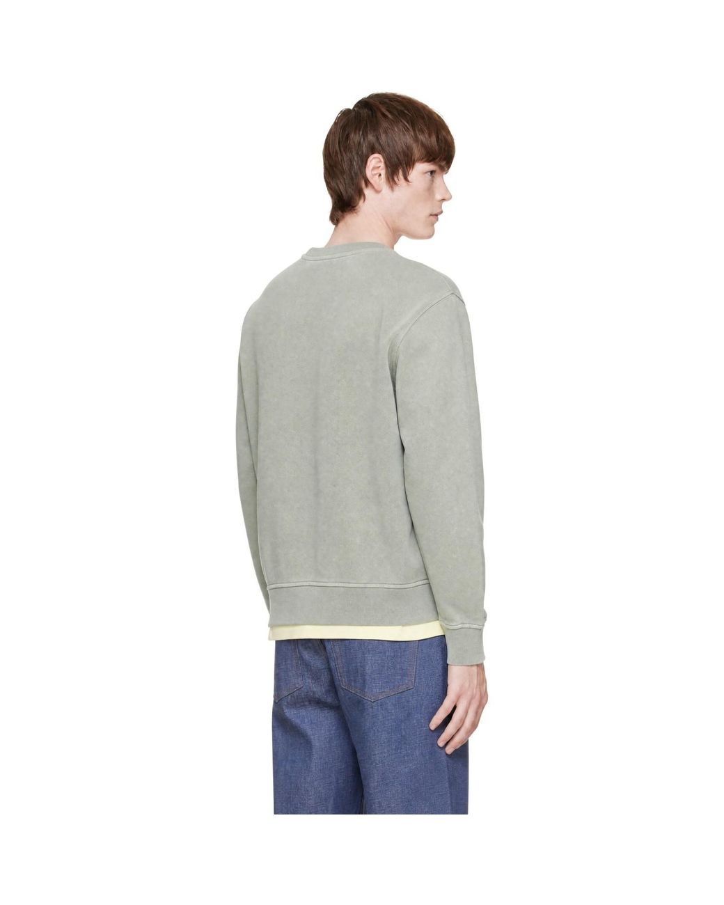 Pull Molletonné Décontracté Vert À Logo A.P.C. pour homme en coloris Gray