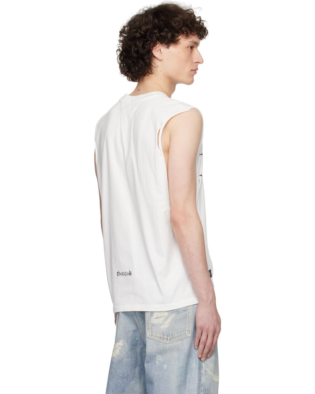 THUG CLUB Cross T Sleeveless Tank Top in White for Men | Lyst