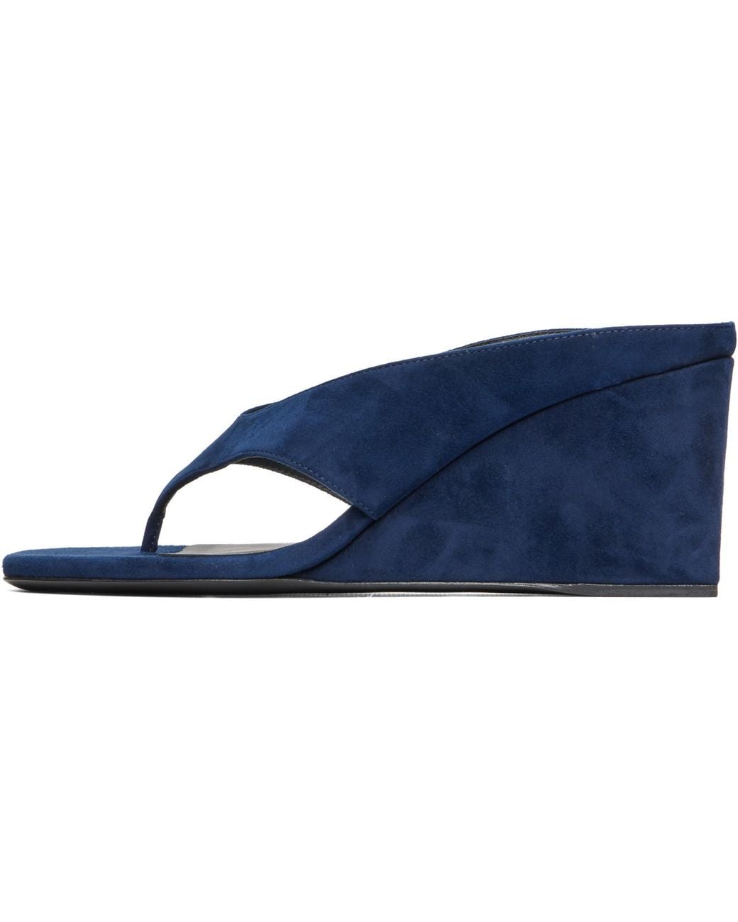 Alaïa Blue Cube Thong Mule Heeled Sandals