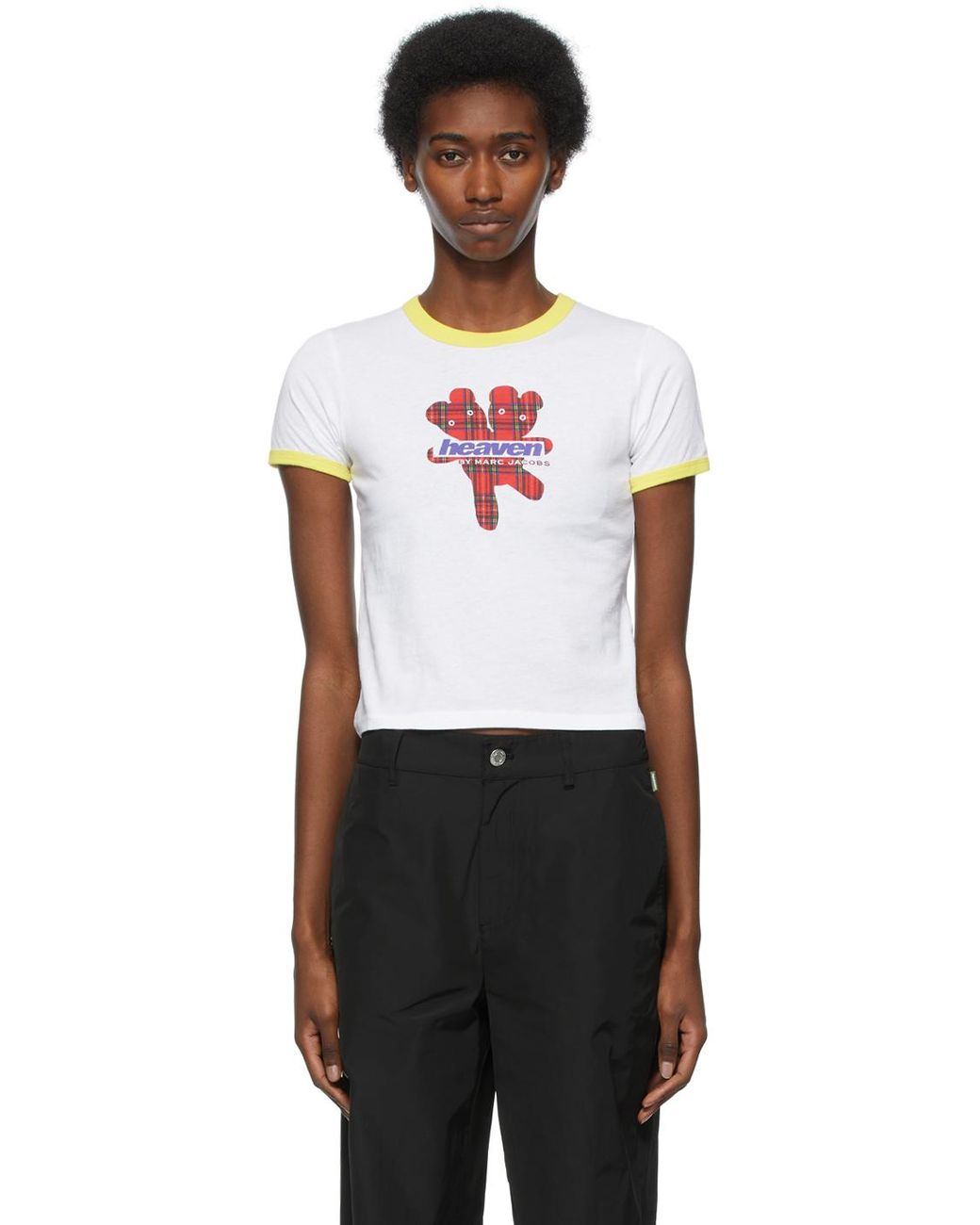 Marc Jacobs Heaven Tartan Logo Baby Tee in White | Lyst Marc Jacobs Heaven Tartan Logo Baby Tee in White | Lyst